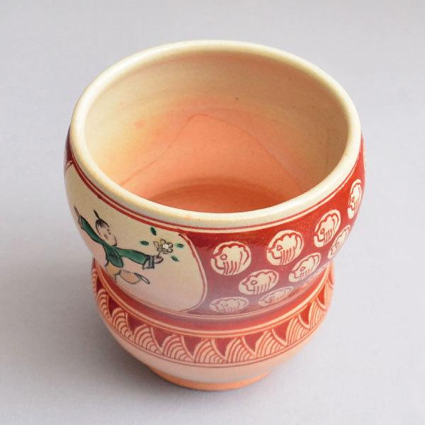 火入 茶道具 堀野証嗣 作 萬古赤絵火入 : 茶道具専門店 (有)菊池商店