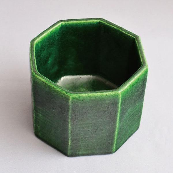 火入 茶道具 吉村楽入 作 青楽八角火入 : 茶道具専門店 (有)菊池商店