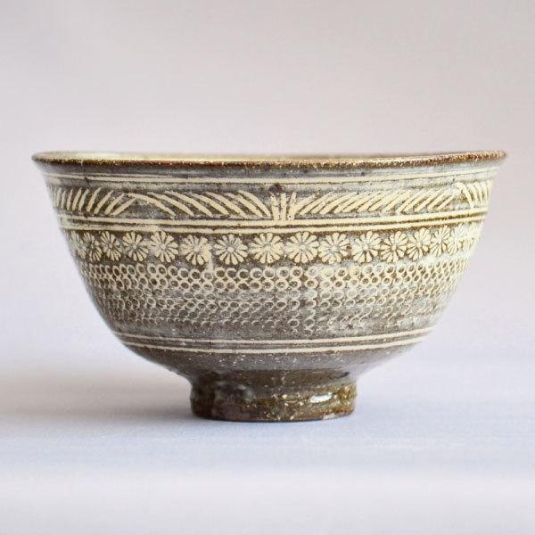 茶碗□三島茶碗 時代物 夏茶碗 仕覆付き(江戸期) 骨董品 お茶の先生