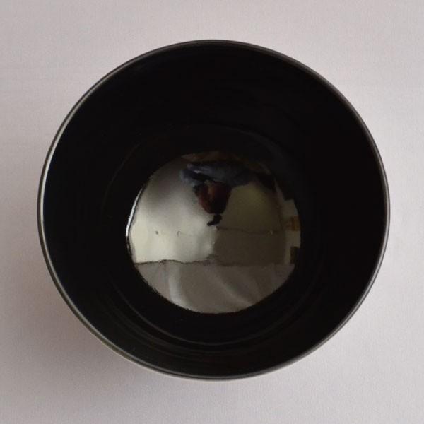 茶碗 茶道具 加藤藤山 作 仁清中黒 扇面茶碗 : 茶道具専門店 (有)菊池