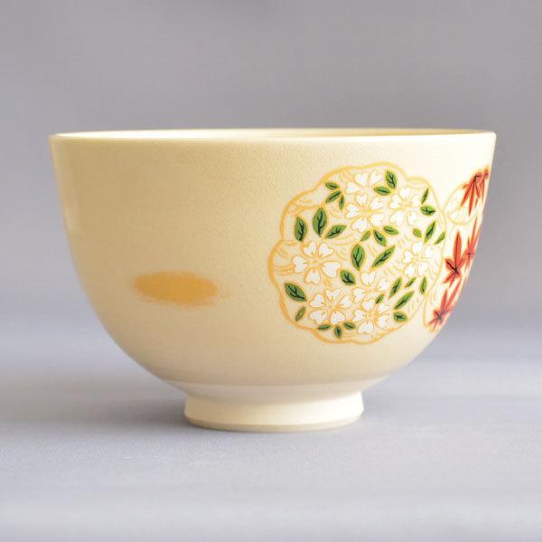 茶碗　茶道具　栄山 作　色絵 花丸茶碗 |  | 05