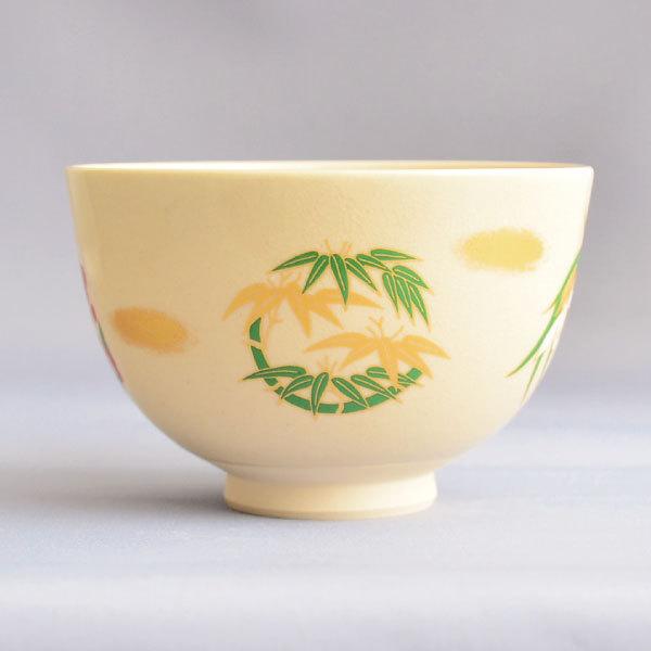 茶碗 茶道具 栄山 作 色絵 四君子茶碗 : 茶道具専門店 (有)菊池商店