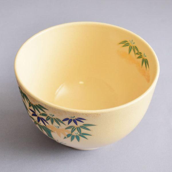 茶碗 茶道具 栄山 作 色絵 竹林茶碗 : 茶道具専門店 (有)菊池商店