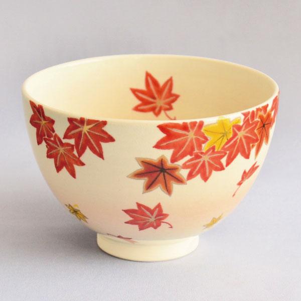 茶碗 茶道具 山川司 作 仁清紅葉茶碗 : 茶道具専門店 (有)菊池商店