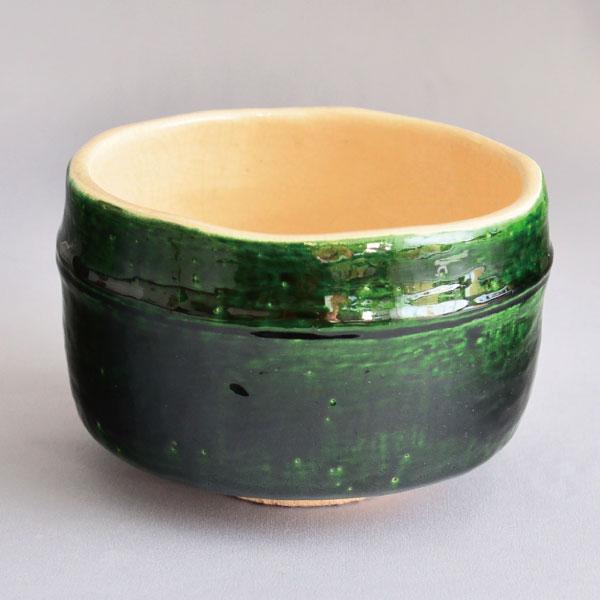 茶道具 茶碗 大野桂山 作 青楽竹茶碗(内 香炉釉) : 茶道具専門店 (有