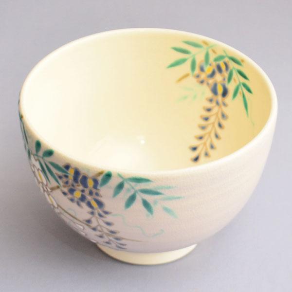 色絵 藤 茶碗 色絵 薩摩焼 藤絵 茶碗 合箱 茶道具 茶器 抹茶碗 美品