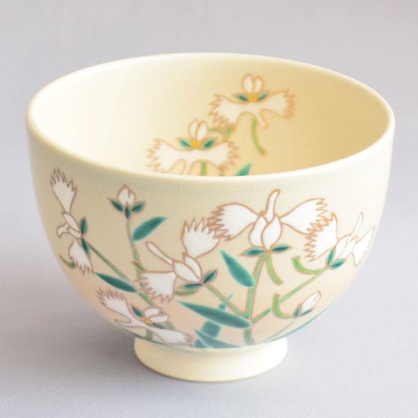 茶碗 茶道具 山川司 作 京焼 色絵 鷺草絵茶碗 : 茶道具専門店 (有)菊池