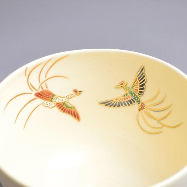 茶碗 茶道具 相模竜泉 作 色絵梓に浜梨画茶碗 : 茶道具専門店 (有)菊池