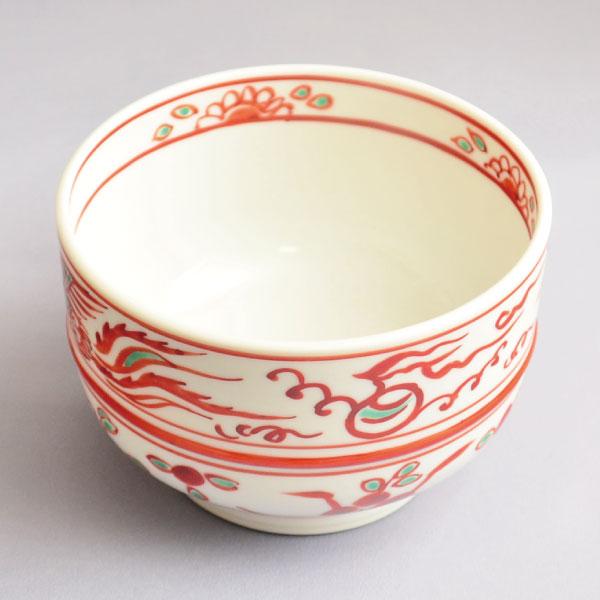 茶碗 茶道具 四代 西村徳泉 作 赤絵鳳凰文茶碗 : 茶道具専門店 (有