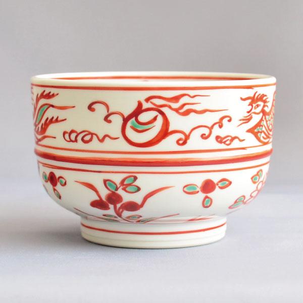茶碗 茶道具 四代 西村徳泉 作 赤絵鳳凰文茶碗 : 茶道具専門店 (有