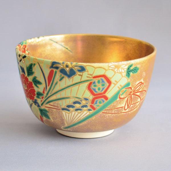 茶碗 茶道具 加藤良峰 作 金砂子 緋扇茶碗 : 茶道具専門店 (有)菊池