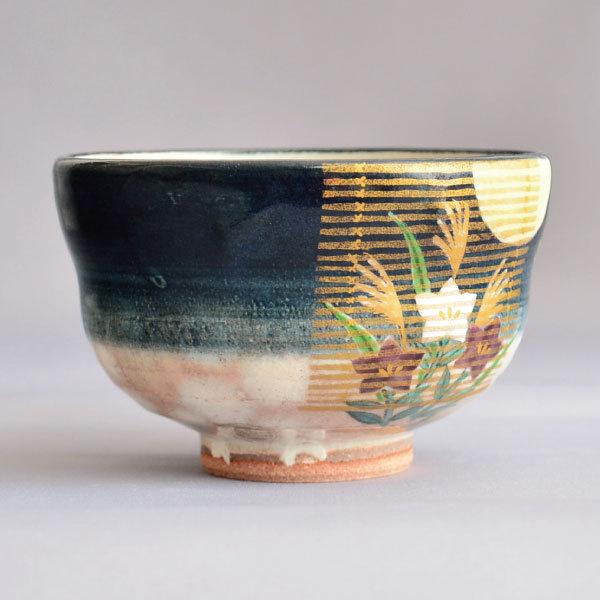 茶碗 茶道具 寺尾陶象 作 乾山簾に秋草茶碗 : 茶道具専門店 (有)菊池