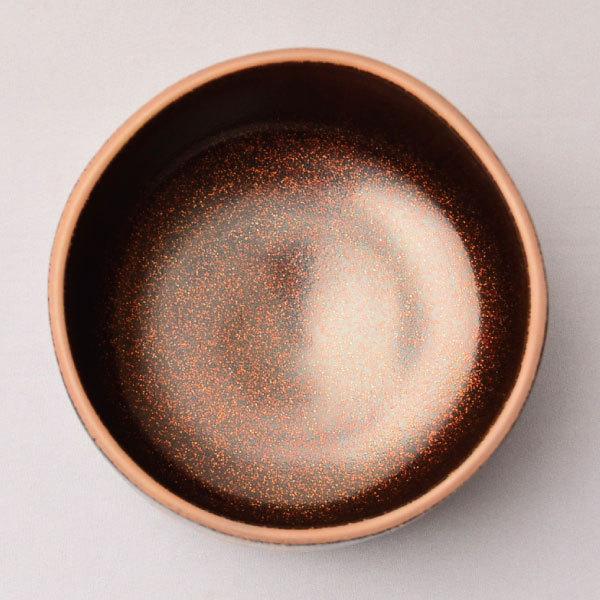 茶道具 茶碗 吉田華正 作 黒乾漆粉塗 蔦蒔絵茶碗 内梨地 茶道具 茶碗 吉田華正 作 黒乾漆粉塗 蔦蒔絵茶碗 内梨地