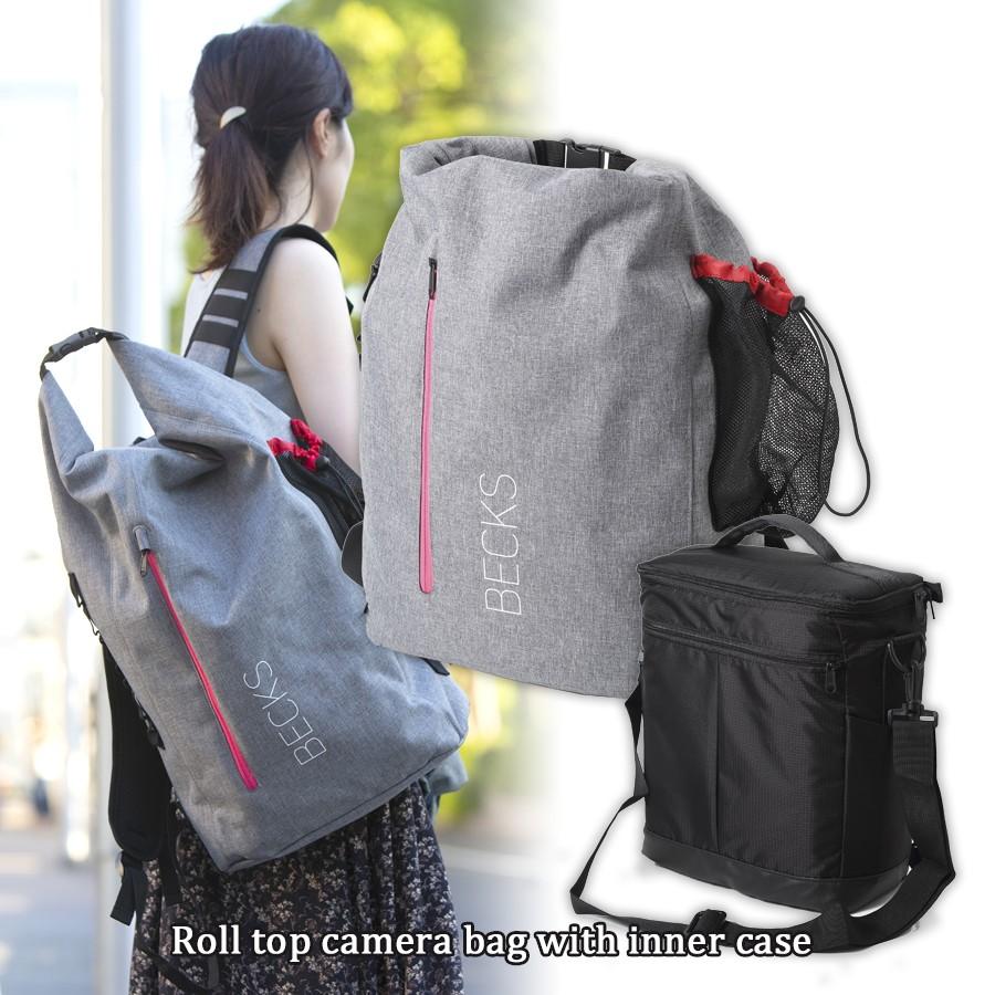 BECKS(ベックス) カメラバッグ ロールトップタイプカメラリュック 撥水