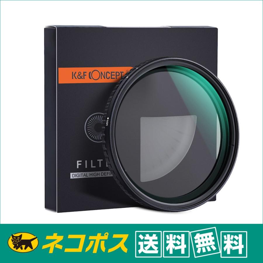 【ネコポス便配送・送料無料】K&F Concept NANO-X バリアブル(可変式 ND2-ND32)NDフィルター 82mm KF-82NDX2-32(Xムラ制御タイプ)｜saedaonline