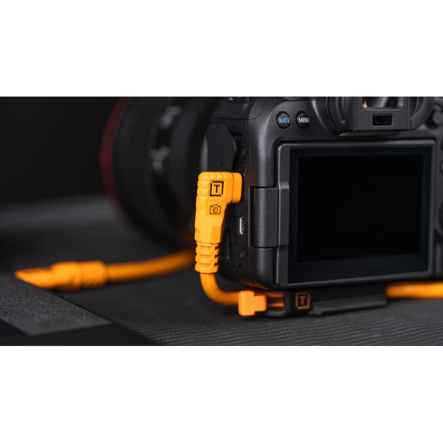【2025年3月25日発売】 TETHER TOOLS(テザーツールズ) テザープロ オプティマ 10G USB-C ケーブル  ライトアングル（9.4m） オレンジ