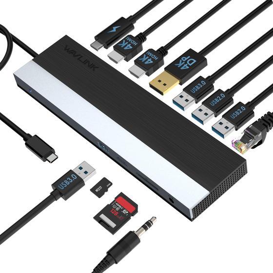 WAVLINK WL-UMD08 12-in-1 USB C トリプルディスプレイドッキング 