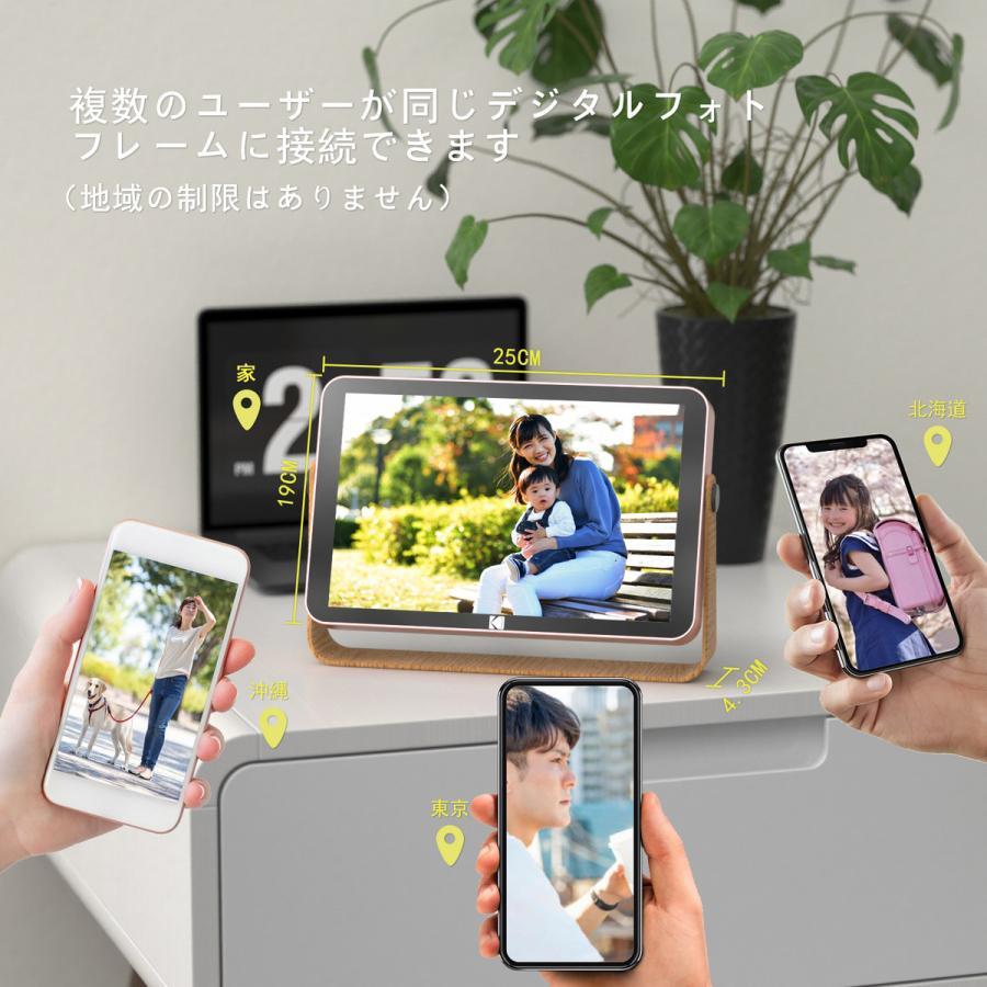 KODAK デジタルフォトフレーム Wi-Fi 10.1インチ RWF-108H ローズ
