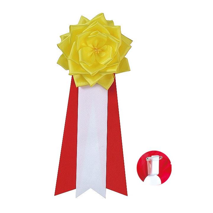中シュロの葉薔薇（タレ別・クリッキー付き添い人）・黄（12個入）｜お祝い でき事 授業時間催し物 はいり込む 卒 競技大会 シュロの葉 記章 胸章 ゲーム、おもちゃ-仮装、変装