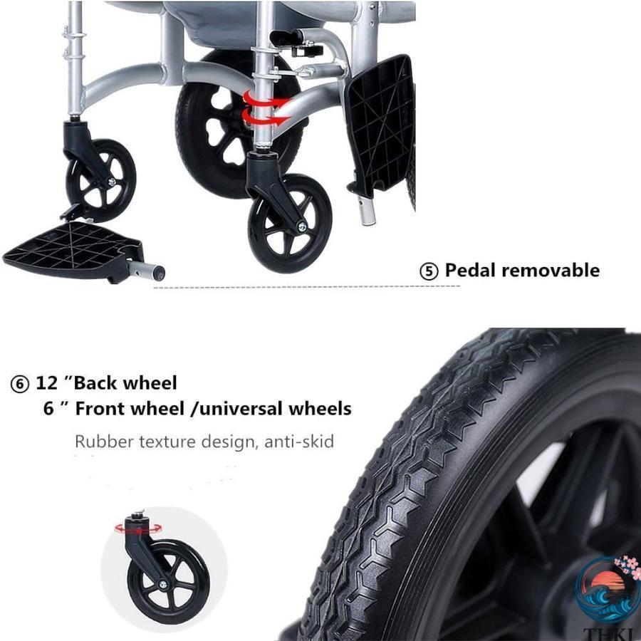 介護用 入浴用車いす 折りたたみ 入浴 THKJ 車椅子 シャワー用車いす ブレーキトイレ付きの取り外し可能なポータブル 昇降アームソフト背もたれ 簡単取付_2