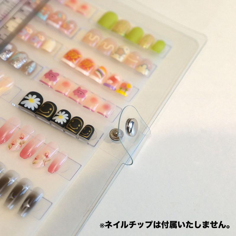 ネイルチップファイル ネイルチップブック 2ページ付属 ボタン ネイル