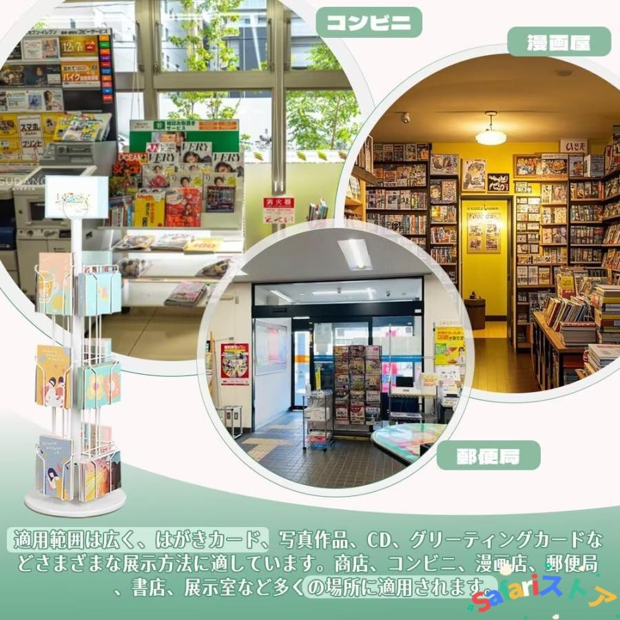 マガジンディスプレイスタンド ポストカードラック 回転ポストカード