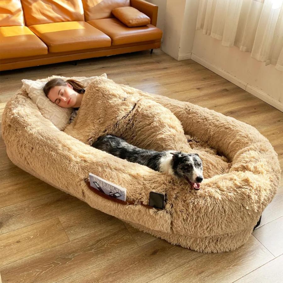 人間用の巨大な犬用ベッド 洗濯機で洗える人間用犬用ベッド 人間工学に