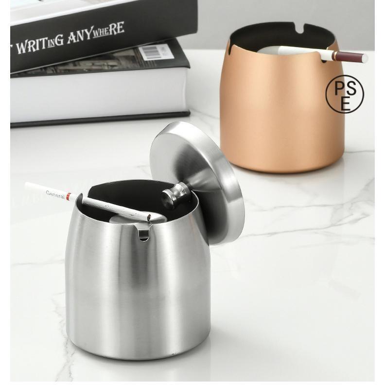 灰皿 蓋つき アッシュトレイ 金属製 電子タバコ 煙草 火消し台付
