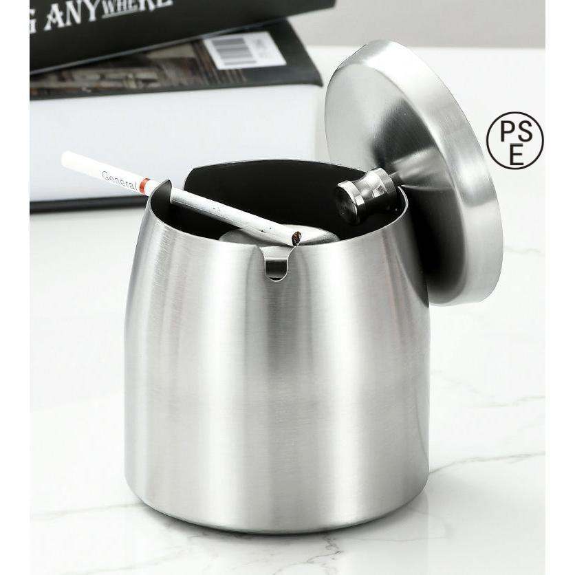 灰皿 蓋つき アッシュトレイ 金属製 電子タバコ 煙草 火消し台付