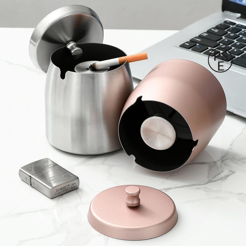 灰皿 蓋つき アッシュトレイ 金属製 電子タバコ 煙草 火消し台付