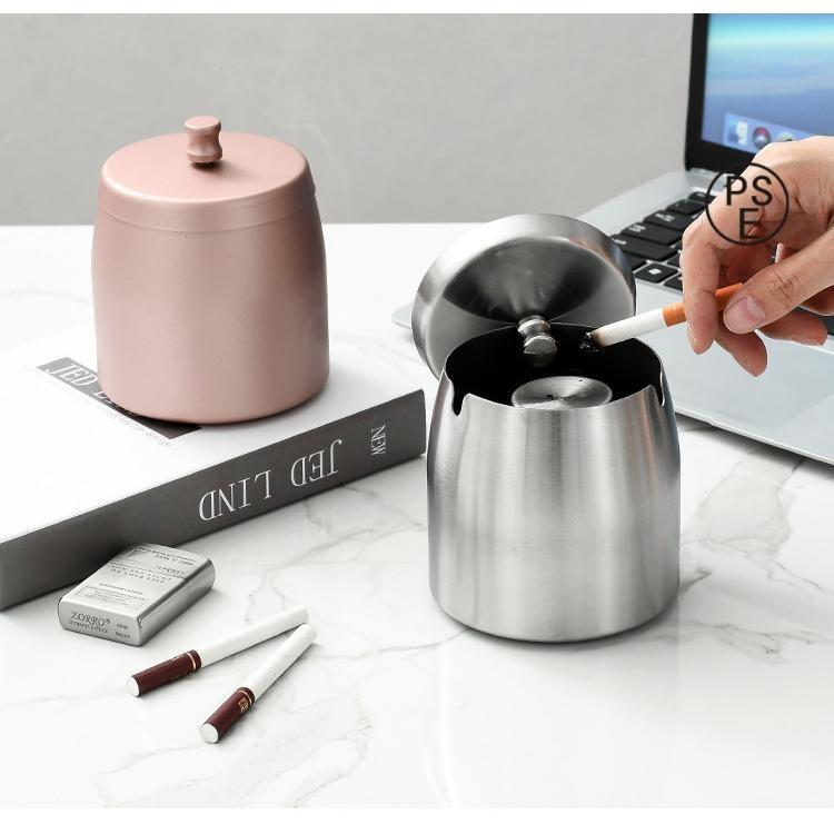 灰皿 蓋つき アッシュトレイ 金属製 電子タバコ 煙草 火消し台付