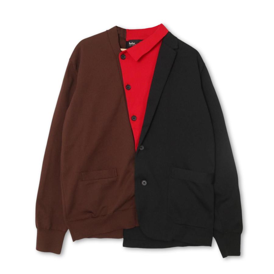 kolor kolor(カラー) ドッキング ニットジャケット カーディガン 強撚  