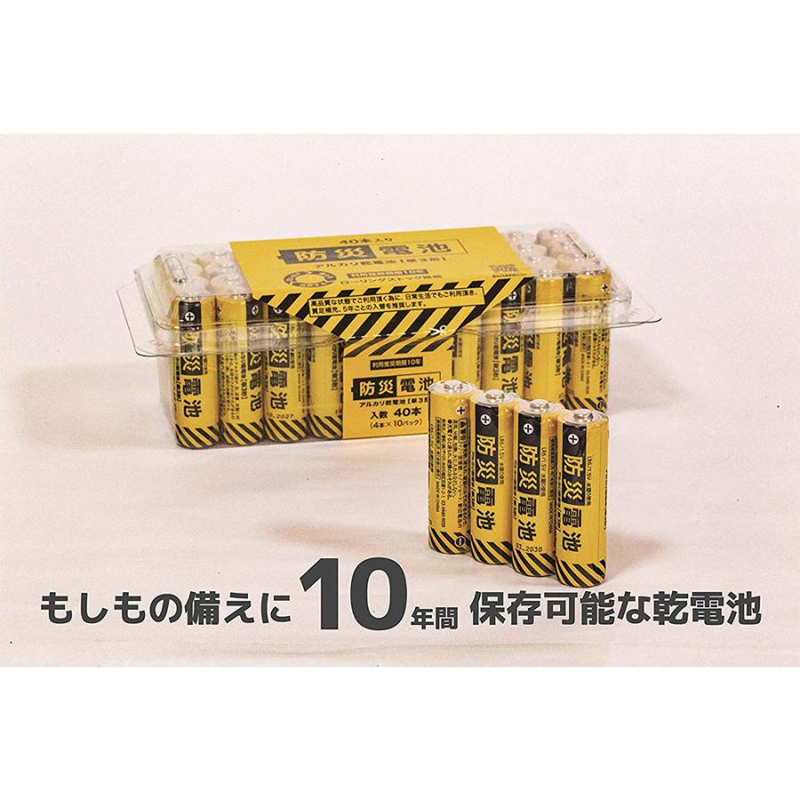 10年保存 兼松 防災電池 単3乾電池 40本パック アルカリ乾電池 災害