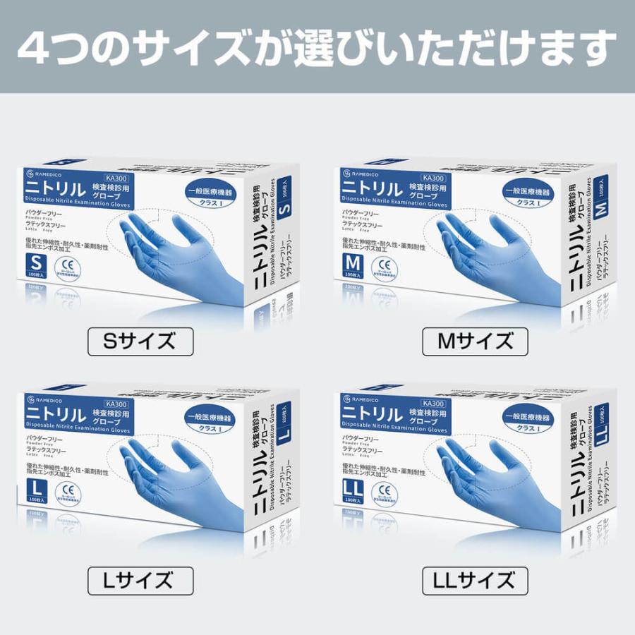 RAMEDICO 医療用 ニトリル手袋 100枚入 20箱セット パウダーフリー S