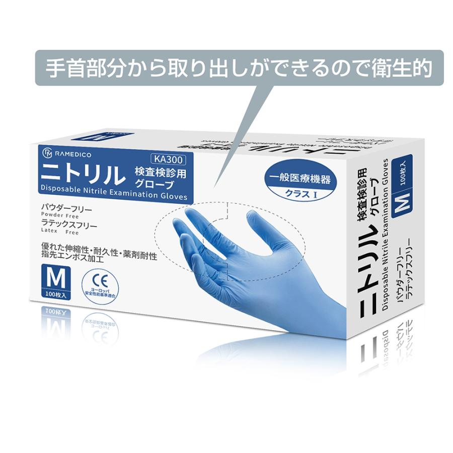 医療用使い捨て手袋ウイルス対策 ラテックスフリー100枚入り5箱 Mサイズ