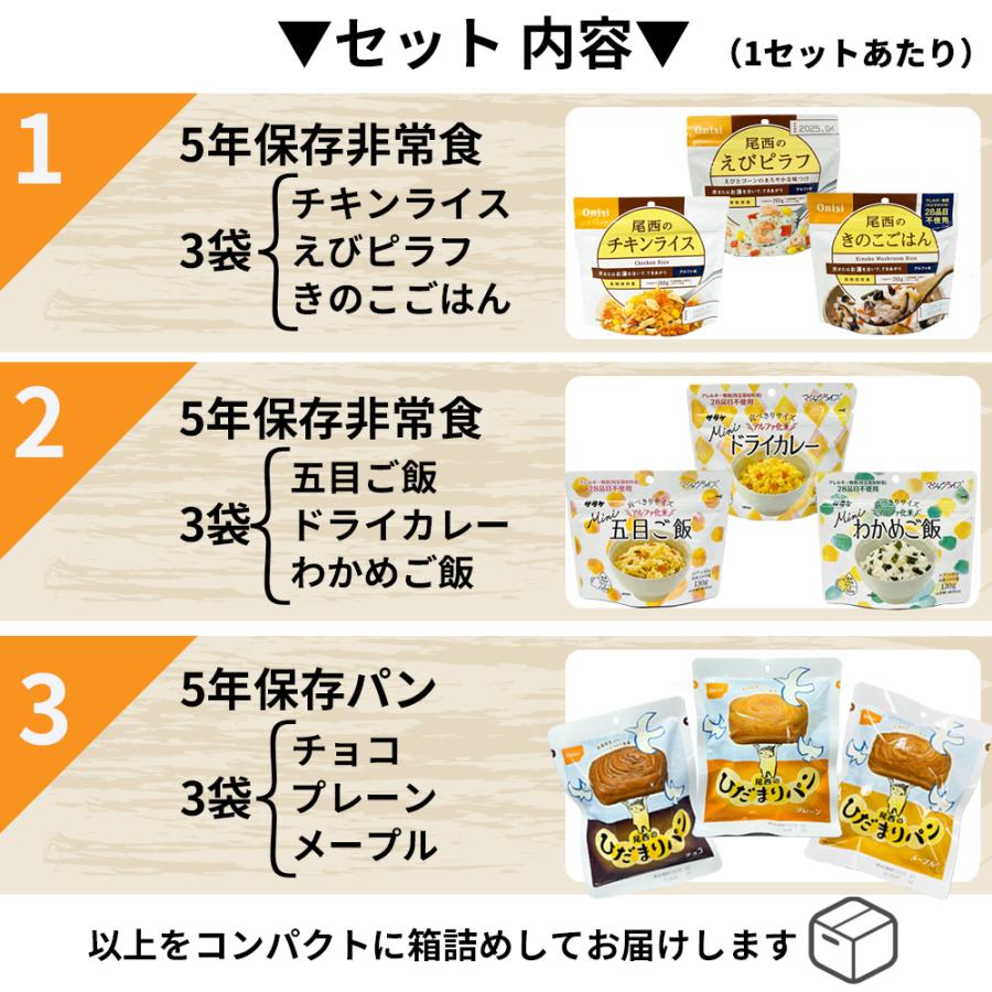 非常食セット 3日分 4セット(36食分) 5年保存食 詰め替え可能 B_2