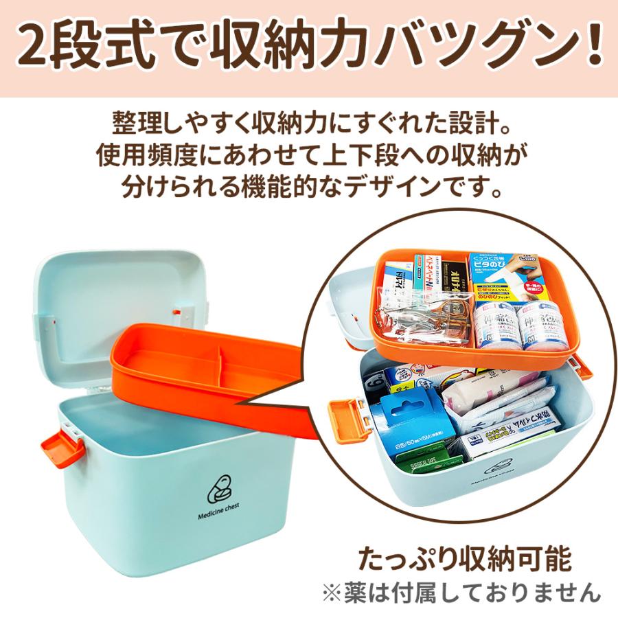 カラー救急箱 Sサイズ PKB04 トレー付き薬箱 災害備蓄品 : 防災グッズ