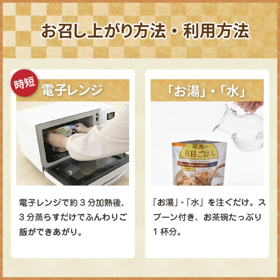 非常食 尾西食品 尾西のレンジ+(プラス)五目ごはん 20食 ケース 5年保存