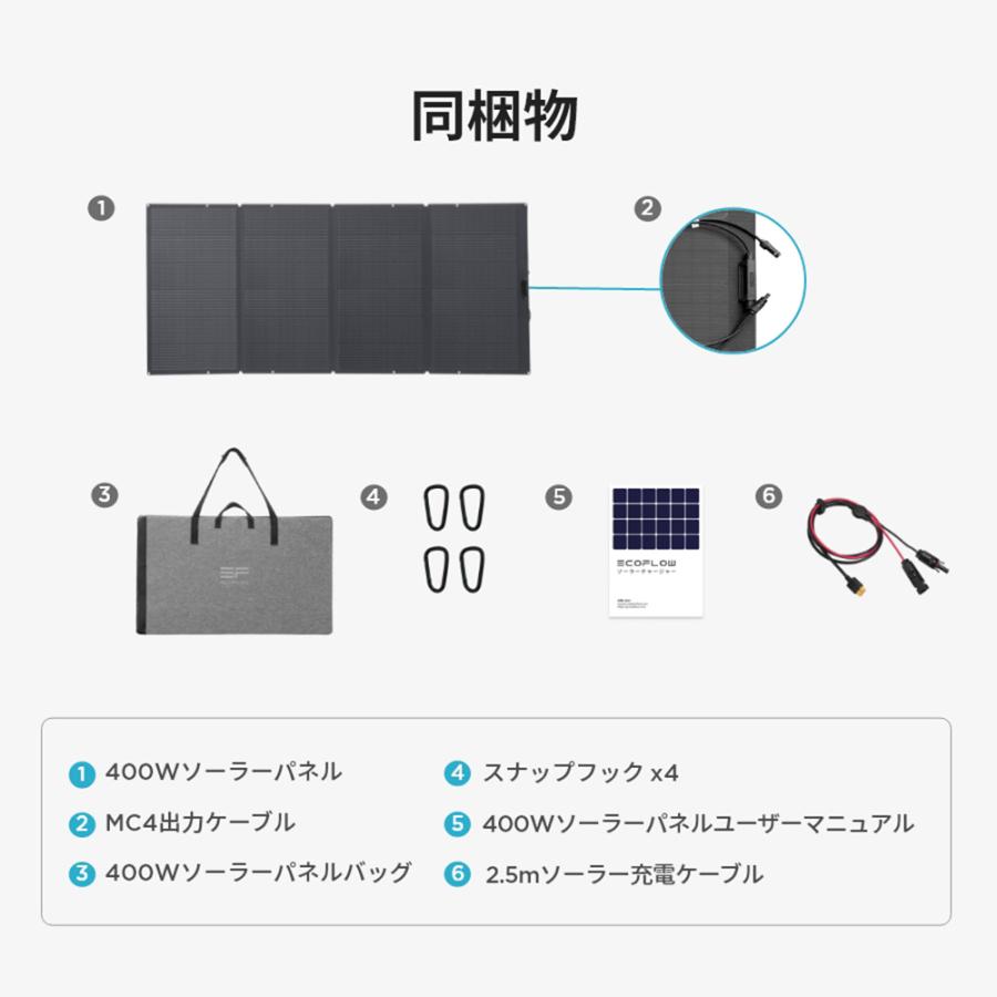 ECOFLOW ソーラーパネル EcoFlow 400W SOLAR400W-JP 折り畳み : 防災