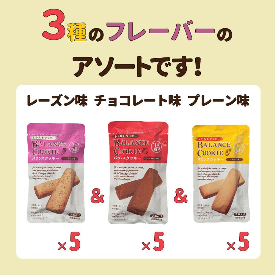 非常食セット バランスクッキー BALANCE COOKIE 3種類 15個 セット 各5個 7年保存｜safety-japan｜03