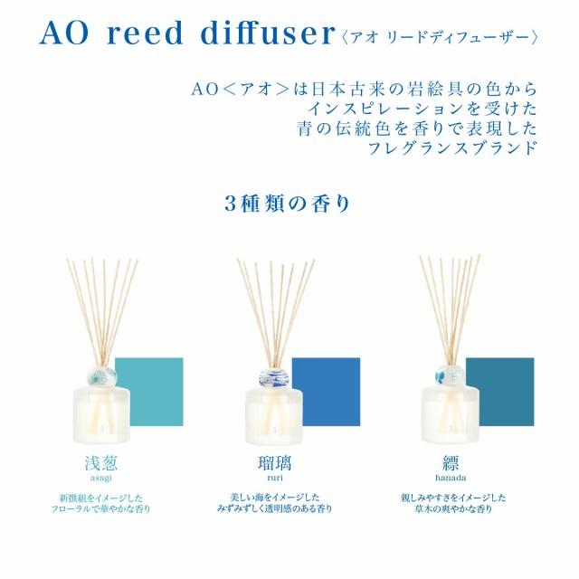 アオ リード ディフューザー スティック AO Reed Diffuser ルームフレグランス おしゃれ 芳香剤 アロマ 癒し 葱 瑠璃 縹 青 伝統色 新撰組 引っ越し祝い｜safety-toilet｜05