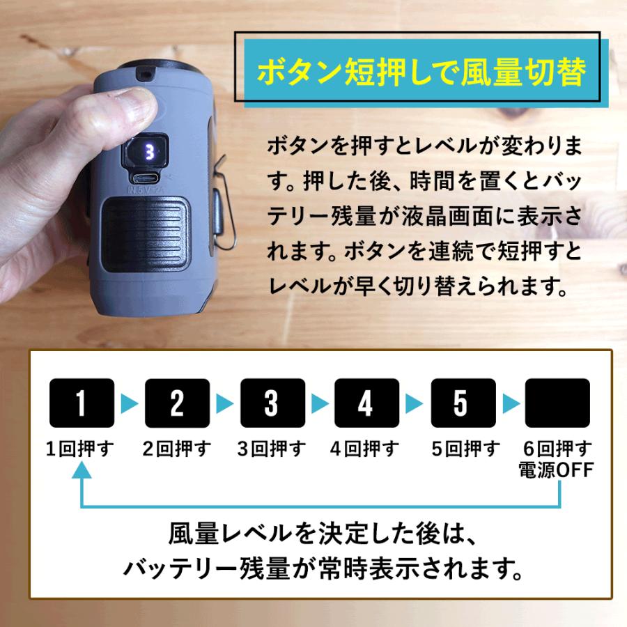 ジェットファン ベルトファン 腰掛け 扇風機 コードレス 5段階風量 懐中電灯付 充電式 バッテリー 10,000mAh 熱中症対策 停電 ハンディファン | ブランド登録なし | 11