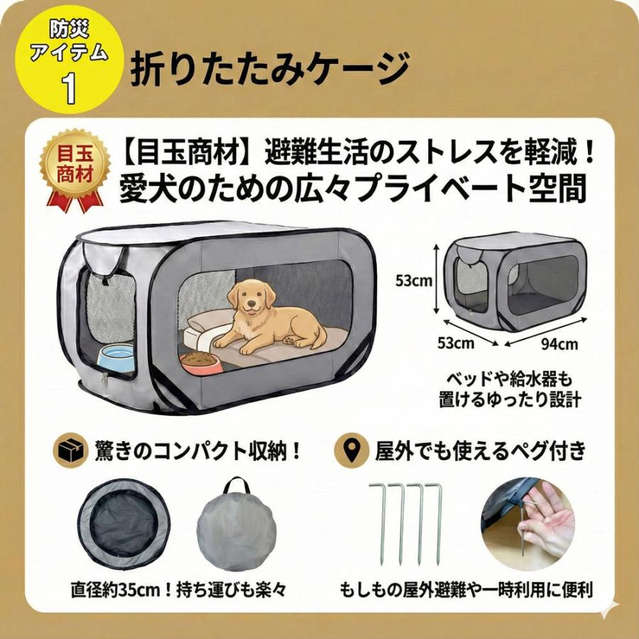 犬 防災セット ペット 防災グッズ 避難セット 災害対策 リュック ケージ 大きい トイレ ボウル 防臭袋 地震 同行避難 持ち運び ドッグフード 水 シーツ 家族 | ブランド登録なし | 06