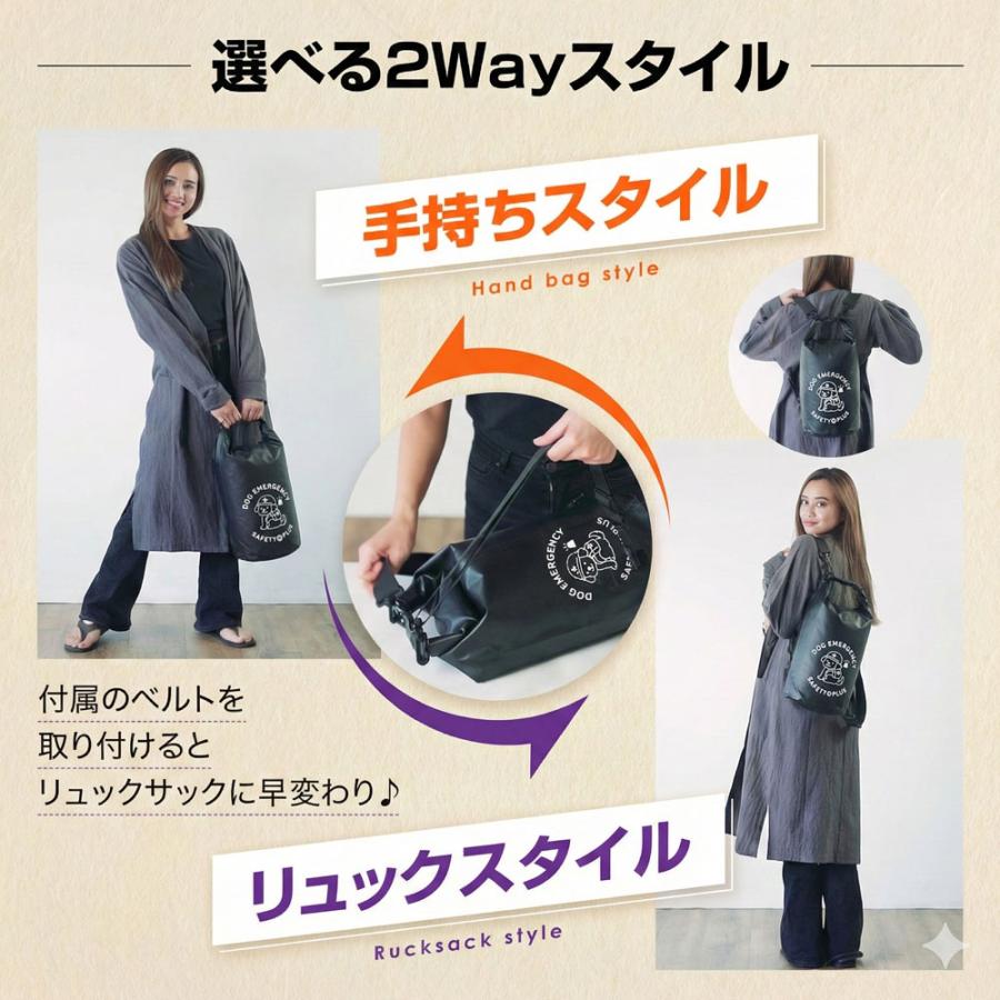 猫用 避難 防災セット ペット グッズ リュック 大容量 ケージ  トイレ セット ボトル ボウル 防臭袋 水 災害 地震 台風 大人気 たくさん入るリュック 折りたたみ | ブランド登録なし | 17