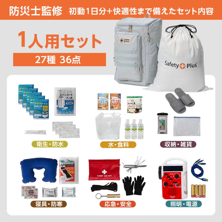 防災セット 1人用 プレミアム 29種41点 防災リュック 非常用トイレ 簡易トイレ 非常食 防災士 懐中電灯 非常用持ち出し袋 保存食 保存水 緊急 避難 家族 地震 | ブランド登録なし | 12