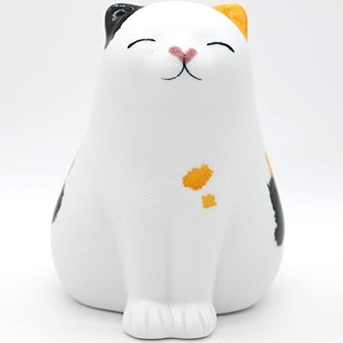漫二家 置物 猫 1300 高温焼成 陶器 オブジェ 笑顔の猫 猫 グッズ 贈り物 プレゼント 置き物 可愛い雑貨 人気 私の可愛い子猫ちゃん 長さ S 2604 Sagストア 通販 Yahoo ショッピング