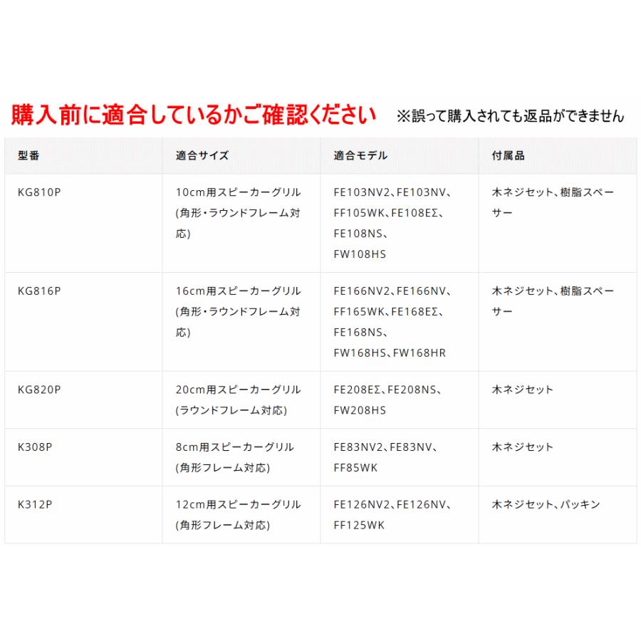 FOSTEX KG810P [2個入り] (フォステクス 10cm口径用 スピーカーグリル