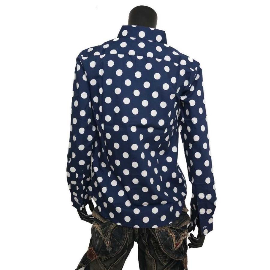 送料無料】キレイメ系トラッド水玉ドット柄ドレスシャツ 大水玉 小水玉