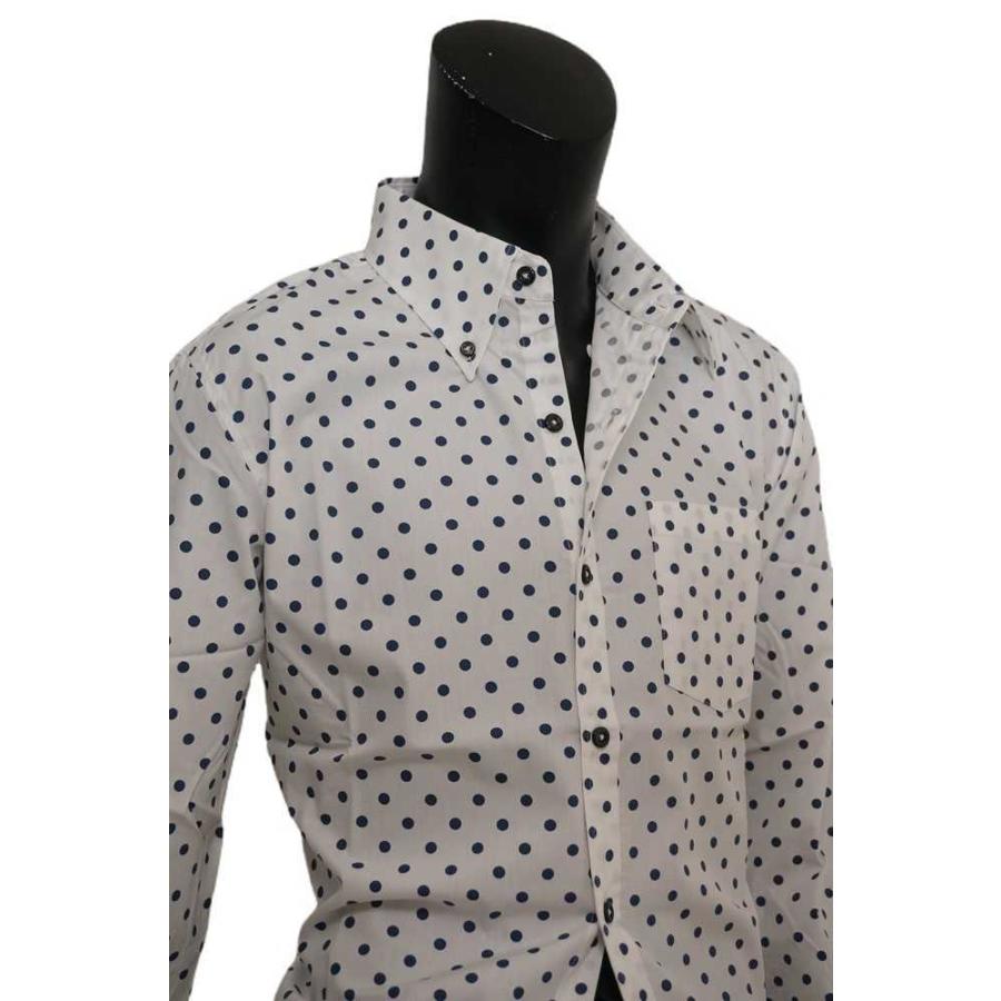 送料無料】キレイメ系トラッド水玉ドット柄ドレスシャツ 大水玉 小水玉