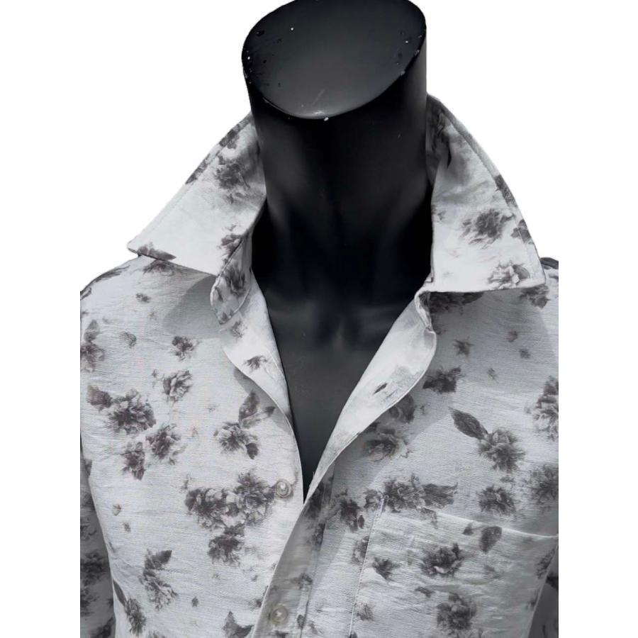 送料無料】メンズ 男性用 トップス 花柄プリント長袖シャツ 総柄